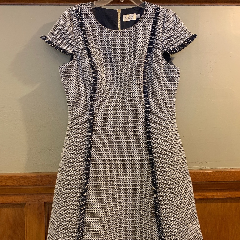 Eliza J. Cap Sleeve A-Line Tweed Dress size 10
